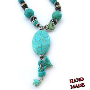 Turquoise Natural Stone Hematite Necklace